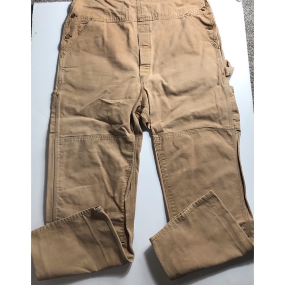 Vintage 90s Carhartt Double Knee Overalls Bib Work Dungaree Size 44 44x30 - Picture 2 of 11